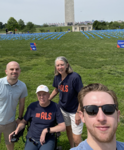 Peggy Plews-Ogan and family at the I AM ALS flag ceremony in Washington, D.C.